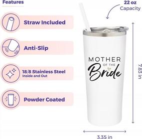 img 1 attached to Stylish And Practical Mother Of The Bride Cup - Vacuum Insulated Stainless Steel Tumbler For Bride'S Mom, Ideal For Engagement Announcements, Travel And Bridal Party (22 Ounce, White)