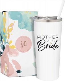 img 4 attached to Stylish And Practical Mother Of The Bride Cup - Vacuum Insulated Stainless Steel Tumbler For Bride'S Mom, Ideal For Engagement Announcements, Travel And Bridal Party (22 Ounce, White)