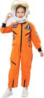 orange space suit costume with helmet for kids role play, halloween and dress up costumes - perfect for boys and girls wanting to be astronauts! logo