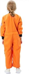 img 1 attached to Orange Space Suit Costume With Helmet For Kids Role Play, Halloween And Dress Up Costumes - Perfect For Boys And Girls Wanting To Be Astronauts!