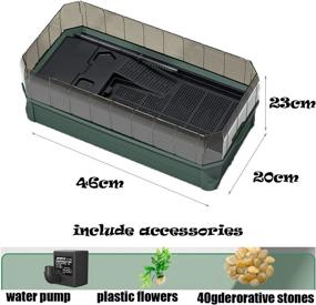 img 3 attached to Aquarium Turtle Tank Kit with Accessories: Small Water Pump, Plastic Flowers, Decorative Stones, and Reptile Terrarium House Cage