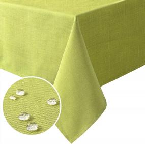 img 4 attached to H.VERSAILTEX Linen Textured Table Cloths Rectangle 60 X 120 Inch Premium Solid Tablecloth Spill-Proof Waterproof Table Cover For Dining Buffet Feature Extra Soft And Thick Fabric Wrinkle Free, Lemon