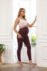 img 1 attached to Comfortable Capri Maternity Yoga Pants Leggings For Women During Pregnancy By Maacie