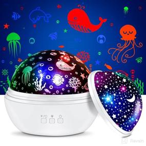 img 3 attached to DCAUT Star Projector Night Light for Kids, 360° Rotating Projector Lamp with Ocean World & Starry Theme, 16 Colors Mode | Gifts for 2-12 Year Old Girls and Boys | Ideal for Nursery, Bedroom