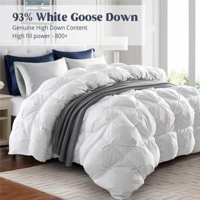 img 3 attached to Experience Ultimate Comfort With Puredown® Goose Down Comforter - Full/Queen Size, 800 Fill Power, 100% Cotton, Winter Oversized Duvet Insert, 700 Thread Count, Pinch Pleat Extra Warmth