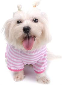img 1 attached to 🐶 Comfy Cotton Pet Dog Pajamas: Cute Jumpsuit for Play & Sleep