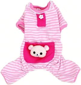 img 2 attached to 🐶 Comfy Cotton Pet Dog Pajamas: Cute Jumpsuit for Play & Sleep
