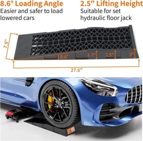 img 3 attached to 🚗 OULEME Низко-профильная автомобильная сервисная рампа, набор из 4 штук: Портативное решение для обслуживания пониженных гоночных спортивных автомобилей.