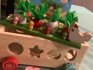img 1 attached to Gift Toy For Baby Boys Girls 1-3 Years Old: SKYFIELD Montessori Wooden Garden Color Shape Fruit Sorting Orchard Cart Farm Game - Develop Fine Motor Skills! review by Darren Pham