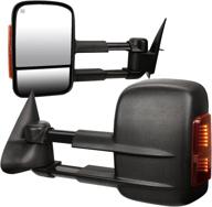 🔥 upgraded powered heated towing side mirrors w/ turn signal compatible with 03-06 silverado, suburban, avalanche, sierra, yukon by dna motoring logo