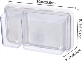 img 3 attached to Прозрачная магнитная коробка-органайзер для холодильника и офиса - Yeeco 4 отсека-органайзера с клеем для аккуратного хранения