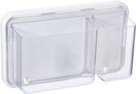 прозрачная магнитная коробка-органайзер для холодильника и офиса - yeeco 4 отсека-органайзера с клеем для аккуратного хранения логотип