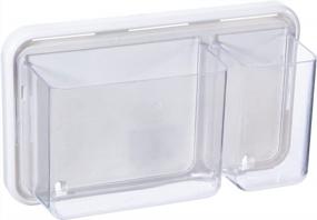 img 4 attached to Прозрачная магнитная коробка-органайзер для холодильника и офиса - Yeeco 4 отсека-органайзера с клеем для аккуратного хранения