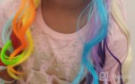 img 1 attached to 12-Piece Rainbow Hairpiece For Kids Girls & Women - Highlight Your Party With Multi-Color Synthetic Hair Extensions! review by Melvin Balamani