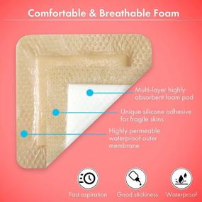 img 2 attached to 🩹 Gentle Border Sacrum Silicone Soft Square Adhesive Border Dressing Foam for Wound Care 3 X 3" - Pack of 10 | Medical Is Us