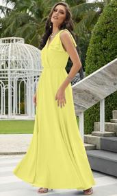 img 2 attached to Elegant V-Neck Ruffle Sleeveless Prom Gown For Women - KOH KOH Maxi Dress