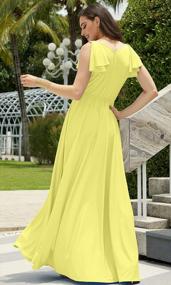 img 1 attached to Elegant V-Neck Ruffle Sleeveless Prom Gown For Women - KOH KOH Maxi Dress
