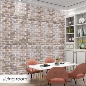 img 2 attached to Brown Self-Adhesive Brick Wallpaper - Easy To Apply 17.7X196.9 Inches For Bedroom, Kitchen, Office & Classroom | Coavas Peel And Stick Christmas 45X500Cm Removable Faux Paper