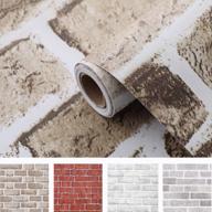 brown self-adhesive brick wallpaper - easy to apply 17.7x196.9 inches for bedroom, kitchen, office & classroom | coavas peel and stick christmas 45x500cm removable faux paper logo