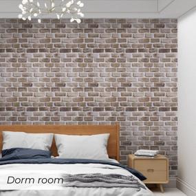 img 3 attached to Brown Self-Adhesive Brick Wallpaper - Easy To Apply 17.7X196.9 Inches For Bedroom, Kitchen, Office & Classroom | Coavas Peel And Stick Christmas 45X500Cm Removable Faux Paper