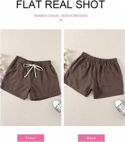 img 1 attached to Stylish And Comfortable: BLENCOT Women'S Linen Beach Shorts With Drawstring Elastic Waist