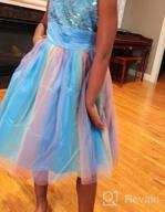 img 1 attached to Rainbow Mesh Tulle Princess Flower Girls Sequin Party Dress With Lace Ball Gown For Prom review by Angela Lott