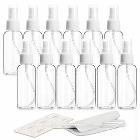 img 4 attached to 12 Pack 30Ml Clear Mini Spray Bottles By ZEJIA - Fine Mist Travel Perfume Bottle For Essential Oils With Stickers, Tissues & Droppers