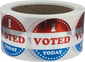 img 2 attached to Блестящие металлические серебряные наклейки, за которые я проголосовал сегодня - рулон 500 этикеток в день выборов
