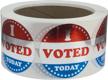 shiny metallic silver i voted today stickers - roll of 500 labels for election day logo