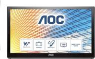 aoc e1659fwu usb portable monitor, 15.6", 1366x768p, 60hz, powered by usb logo