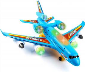img 4 attached to Exciting Bump And Go Toy Airplane With LED Lights And Sounds For Kids 3+ Years!