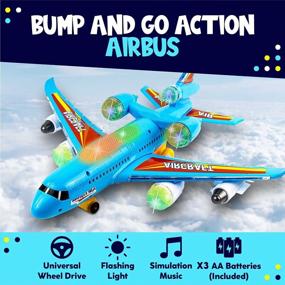 img 3 attached to Exciting Bump And Go Toy Airplane With LED Lights And Sounds For Kids 3+ Years!