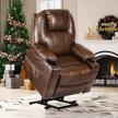 experience ultimate comfort with yitahome power lift recliner chair for elderly with heat and massage, cup holders, side pockets, and remote control in brown faux leather logo