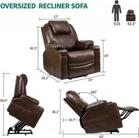 img 3 attached to Experience Ultimate Comfort With YITAHOME Power Lift Recliner Chair For Elderly With Heat And Massage, Cup Holders, Side Pockets, And Remote Control In Brown Faux Leather