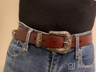 img 1 attached to SUOSDEY Fashion Leather Belts For Women With Vintage Metal Buckle Belt review by Nailah Mejia