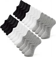 12 pairs non slip athletic low cut socks for women & men - no show grip anti-slid casual socks логотип