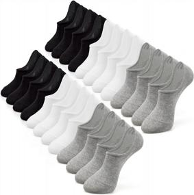 img 4 attached to 12 Pairs Non Slip Athletic Low Cut Socks For Women & Men - No Show Grip Anti-Slid Casual Socks