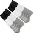 12 pairs non slip athletic low cut socks for women & men - no show grip anti-slid casual socks logo