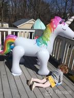 img 1 attached to Gigantic Unicorn Sprinkler For Kids - Jasonwell Inflatable Water Toy For Epic Summer Fun (XXXL) review by Joshua Sharma