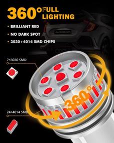 img 2 attached to Обновите автомобильные фары с помощью светодиодных ламп Auxbeam 1157, чтобы на 400% ярче тормозные и задние фонари