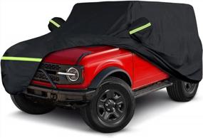 img 4 attached to Waterproof Bronco 2-Door SUV Car Cover | All-Weather 210T, Windproof, And 6-Layer Protection | Fits 2021-2022 Bronco SUV | QUNSUNUS