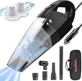 img 4 attached to Jocauto Car Vacuum Cleaner – Powerful 7000Pa Suction, Corded Handheld Vac for Wet and Dry Use with Washable HEPA Filters – Black