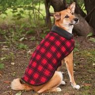 stylish and versatile: fashion pet outdoor dog plaid fleece jacket in medium, red logo