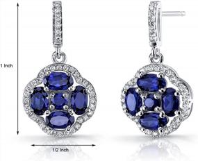 img 3 attached to Stunning Peora Blue Sapphire Clover Earrings - 2.50 Carats, Sterling Silver, Friction Backs