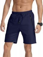 stay stylish and comfortable with mlanm men's drawstring summer beach shorts with elastic waist and zipper pockets logo