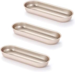 img 1 attached to Non-Stick Hot Dog Bun Pan Hotdog Bread Mould – Oval Gold Set of 3pcs, 7 inches