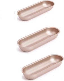 img 4 attached to Non-Stick Hot Dog Bun Pan Hotdog Bread Mould – Oval Gold Set of 3pcs, 7 inches