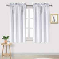 dwcn room darkening blackout curtains, 42 x 45 inches long, set of 2 greyish white thermal insulated drapes with rod pocket window treatments logo