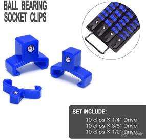 img 1 attached to 🔧 CASOMAN 30-Piece Socket Clip Set: Convenient Blue Spring Loaded Ball Bearing Clips for Socket Organizers