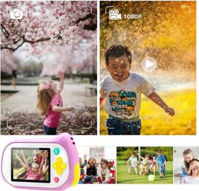 img 1 attached to Детская камера Veroyi, 15 МП, видеокамера с 200-кратным микроскопом, видеопроигрыватель и записывающая камера для детей 4-10 лет со встроенной картой памяти на 32 ГБ (розовая).